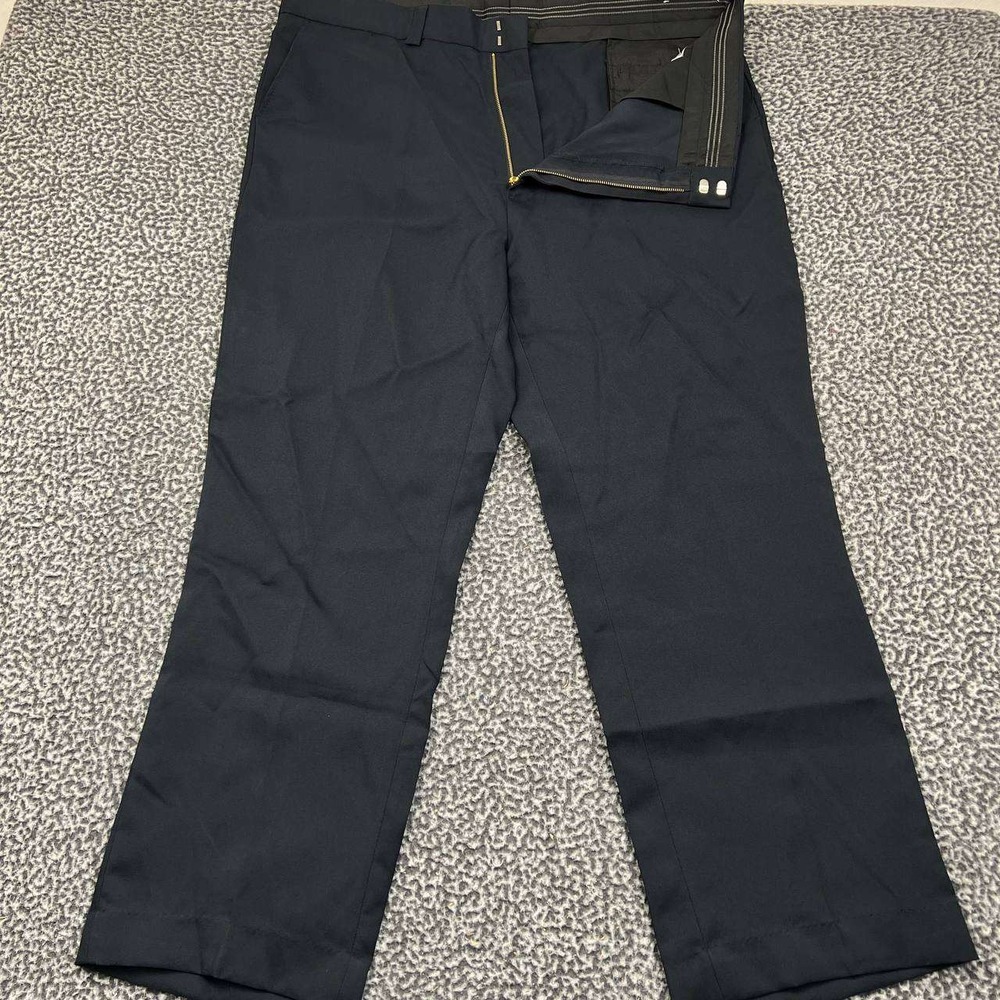 Edwards Dress Pants Men 42x31 Black Straight Flat‎ Front Pocket Uniform